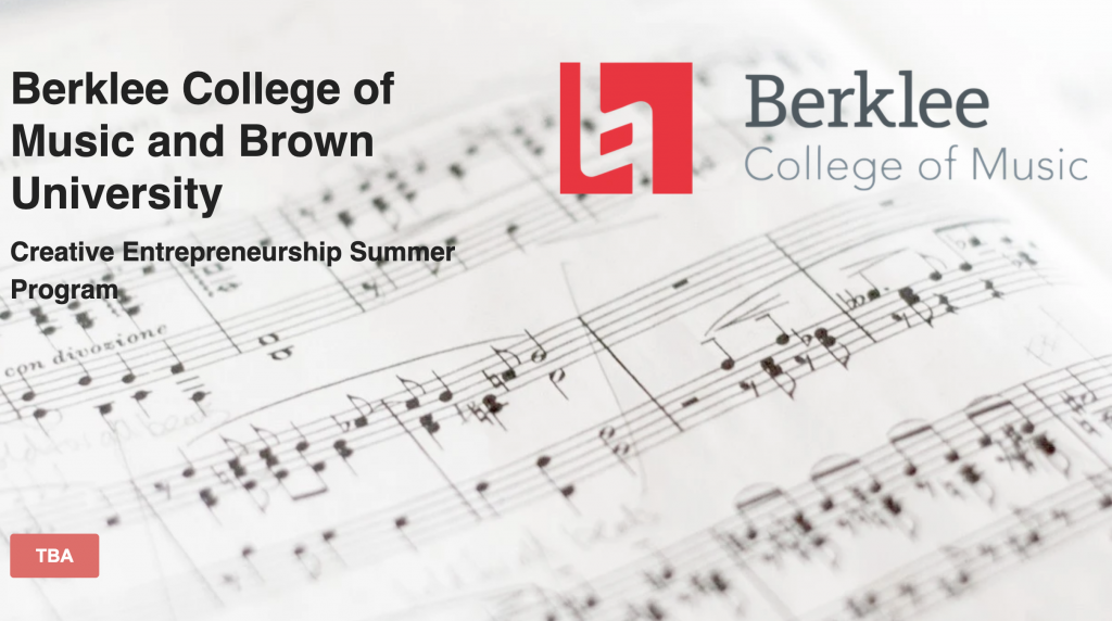 2020年布朗大学夏校：Berklee/Brown Creative Entrepreneurship-商科艺术夏校
