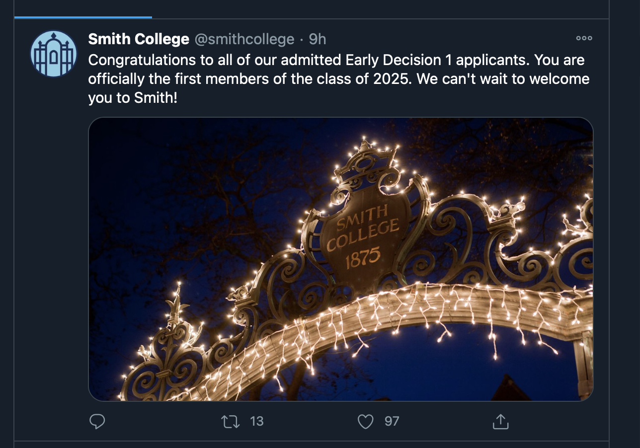 2020-2021年史密斯学院ED早申放榜，录取标准是什么？