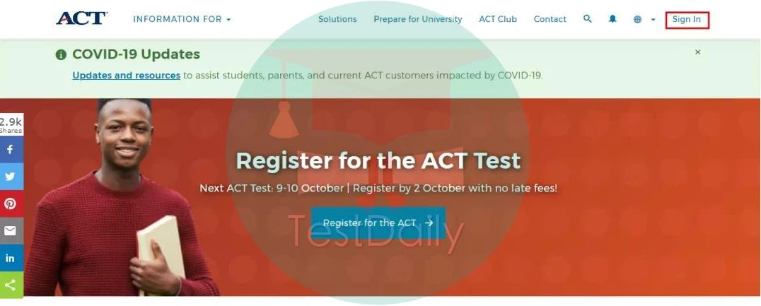 ACT官网考试报名流程详细图解：MyACT账户注册/ACT考试注册