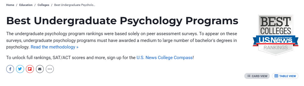 U.S.News发布2024年心理学和经济学本科专业排名！|附2024美国大学地图免费下载领取！